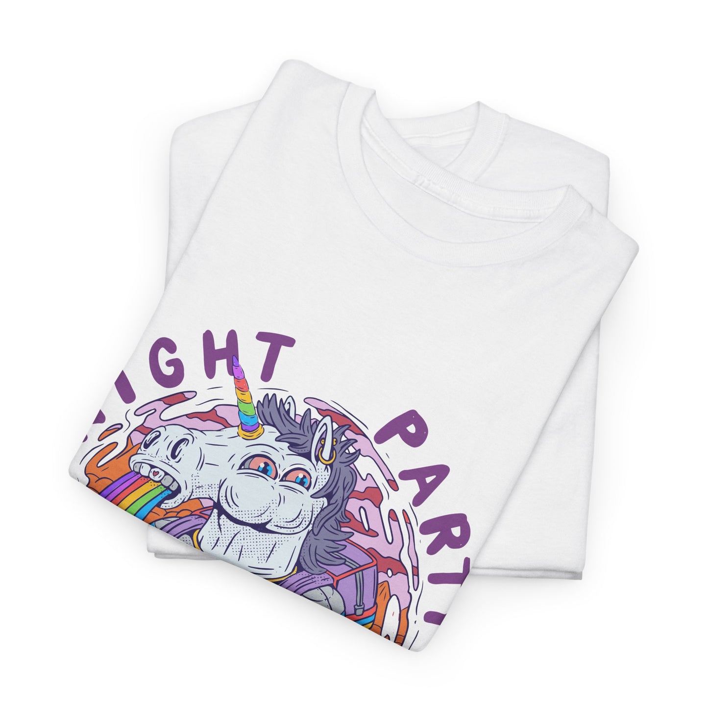 Night Party Unicorn Horse with Rainbow - Unisex Shirt - Basic Shirt