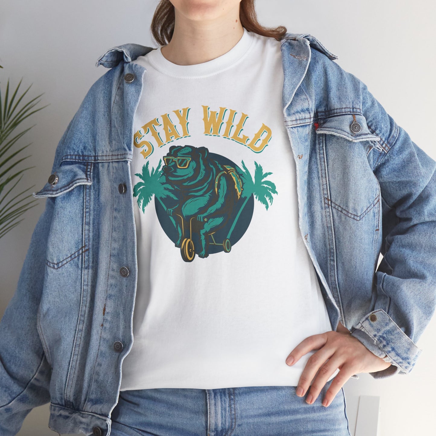 Stay Wild Dog On A Bike - Unisex Shirt - Basic Shirt